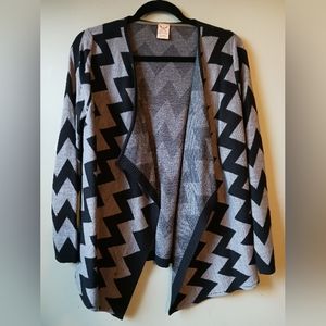 LIKE NEW Faded Glory Zig Zag Knit Cardigan Sweater